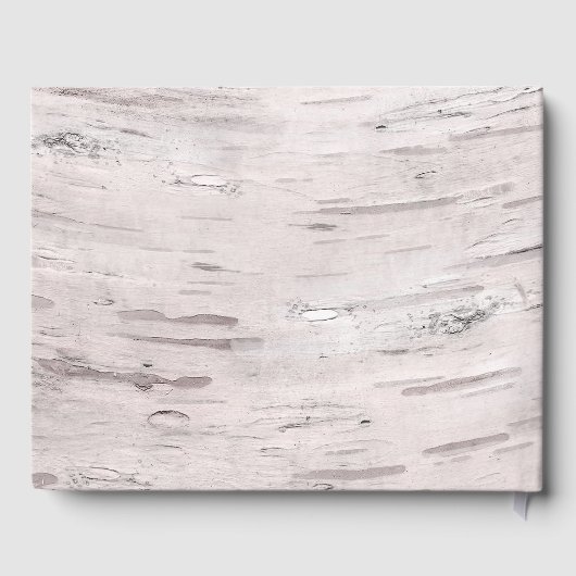 Weiße Birkenbaum Holz Rustikale Braun Hochzeit Gästebuch (Rückseite)