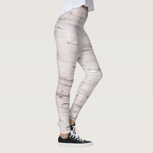 Weiße Birkenbaum Holz Rustikaler Stallbaum Chic Leggings (Rechts)