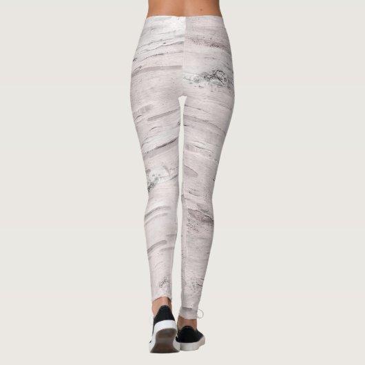 Weiße Birkenbaum Holz Rustikaler Stallbaum Chic Leggings (Rückseite)