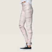 Weiße Birkenbaum Holz Rustikaler Stallbaum Chic Leggings (Links)