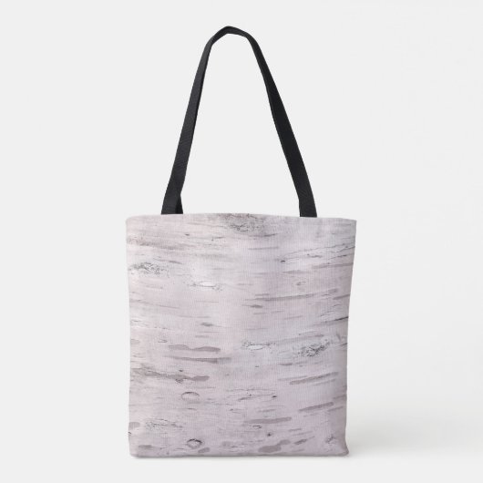 Weiße Birkenbaum Holz Rustikaler Stallbaum Chic Tasche (Rückseite)