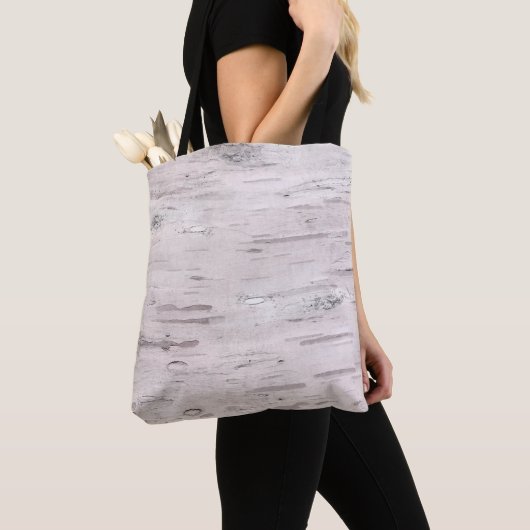 Weiße Birkenbaum Holz Rustikaler Stallbaum Chic Tasche (Von Nahem)