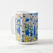 Weiße Birkenbaum-Tasse Kaffeetasse (Vorderseite Links)