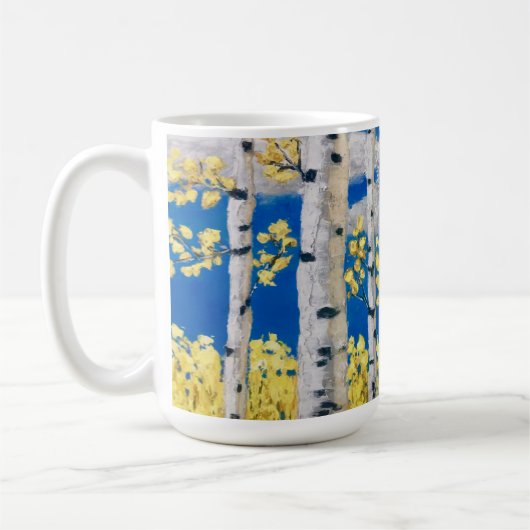 Weiße Birkenbaum-Tasse Kaffeetasse (Links)