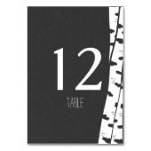 Weiße Birkenbaum-Tischnummer Tischnummer (Rückseite)