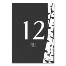 Weiße Birkenbaum-Tischnummer