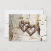 Weiße Birkenbaum Twig Herzrahmen RSVP Karte (Vorderseite)