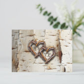 Weiße Birkenbaum Twig Herzrahmen RSVP Karte (Stehend Vorderseite)