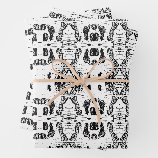 Weiße Birkenbaumbraue Gemustert Geschenkpapier Set (Beispiel)