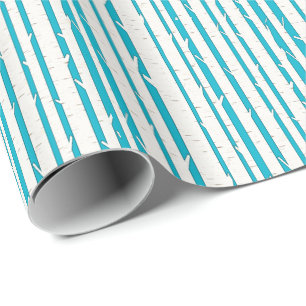 Weiße Birkenbäume Geschenkpapier