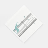 Weiße Birkenbäume mit Hirsch und Vögeln Serviette (Ecke)