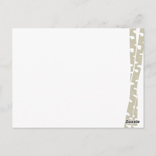 Weiße Birkenbäume Postkarte (Rückseite)