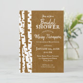 Weiße Birkenbäume Rustikales Brautparty Einladung (Stehend Vorderseite)