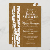 Weiße Birkenbäume Rustikales Brautparty Einladung (Vorne/Hinten)