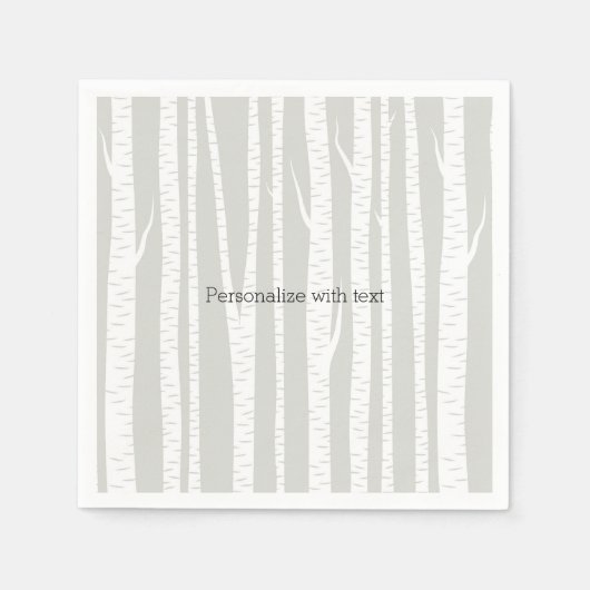 Weiße Birkenbäume Serviette (Vorderseite)