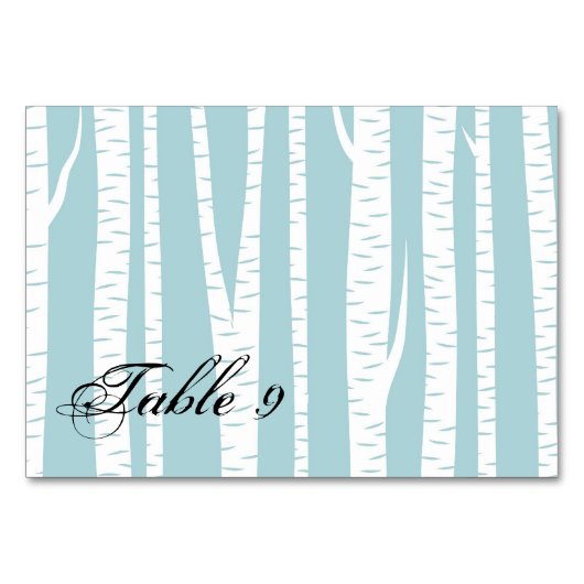 Weiße Birkenbäume Tischnummer (Vorderseite)