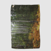 Weiße Birkenbäume und Herbst-Fernen am Rocky Mount Golfhandtuch (Vorderseite)