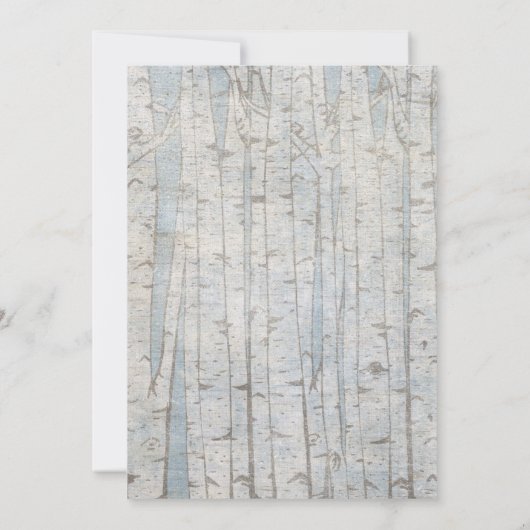 Weiße Birkenbaumhochzeit Einladung (Rückseite)