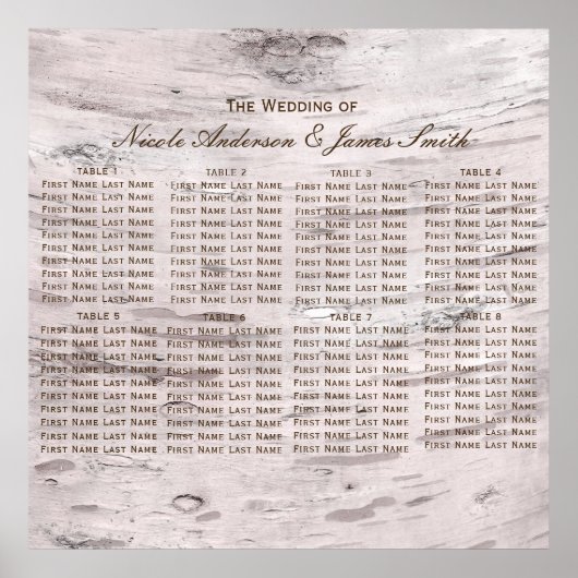 Weiße Birkenbaumholz Rustikale Stallplakette Poster (Vorne)