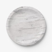 Weiße Birkenwälder Rustikale Hochzeit Pappteller (Vorderseite)