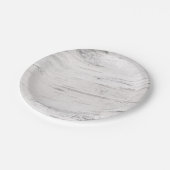 Weiße Birkenwälder Rustikale Hochzeit Pappteller (Schrägansicht)