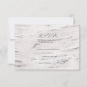 Weiße Birkenwälder Rustikale UAWG RSVP Karte (Vorderseite)