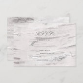 Weiße Birkenwälder Rustikale UAWG RSVP Karte (Vorne/Hinten)