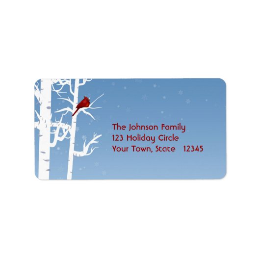 Weiße Birne, Red Bird Address Label Adressaufkleber (Vorne)