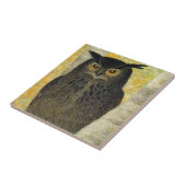 Weiße Birne und Horned Owl Katsuda Yukio Vogelkuns Fliese (Seite)