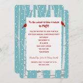 Weiße Birne und Schneeflocken Weihnachten Kardinal Einladung (Vorne/Hinten)