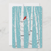 Weiße Birne und Schneeflocken Weihnachten Kardinal Einladung (Rückseite)