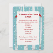 Weiße Birne und Schneeflocken Weihnachten Kardinal Einladung (Vorderseite)