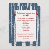 Weiße Birne und Schneeflocken Weihnachten Kardinal Einladung (Vorne/Hinten)