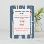 Weiße Birne und Schneeflocken Weihnachten Kardinal Einladung (Stehend Vorderseite)