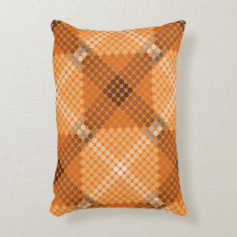 Weiße bis braune Kreise auf orangefarbenen, quadra Dekokissen
