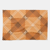 Weiße bis braune Kreise auf orangefarbenen, quadra Geschirrtuch (Horizontal)