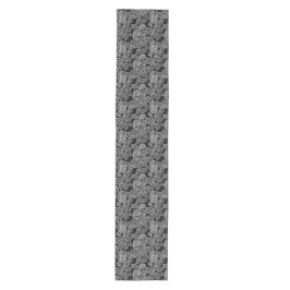 Weiße Blätter auf BlackTable Runner Mittelgroßer Tischläufer