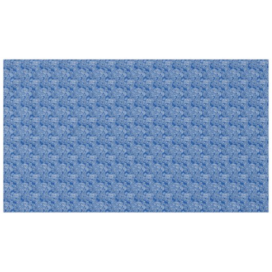 Weiße Blätter auf Blue Tablecloth Tischdecke (Vorderseite (Horizontal))