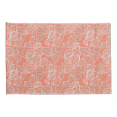 Weiße Blätter auf Orange Pillowcase Kissenbezug (Rückseite-Rechts)