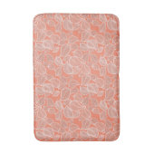 Weiße Blätter auf Orangenmatte Badematte (Vorderseite Vertikal)