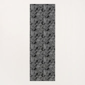 Weiße Blätter auf schwarz Yogamatte (Rückseite)