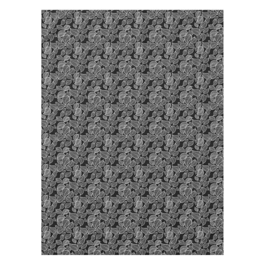 Weiße Blätter auf schwarzem Tablett Tischdecke (Vorderseite)