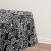 Weiße Blätter auf schwarzem Tablett Tischdecke (Beispiel)