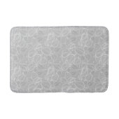 Weiße Blätter auf Silbergraumatte Badematte (Vorderseite)