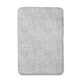 Weiße Blätter auf Silbergraumatte Badematte (Vorderseite Vertikal)