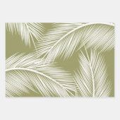 Weiße Blätter aus der Palme auf grünem Hintergrund (Vorderseite 2)