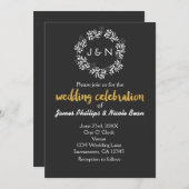 Weiße Blätter Botanischer Kranz Rustikale Hochzeit Einladung (Vorne/Hinten)