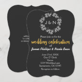 Weiße Blätter Botanischer Kranz Rustikale Hochzeit Einladung (Vorne/Hinten)