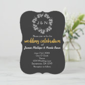 Weiße Blätter Botanischer Kranz Rustikale Hochzeit Einladung (Stehend Vorderseite)