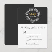 Weiße Blätter Botanischer Wraath RSVP Hochzeit Einladung (Vorne/Hinten)